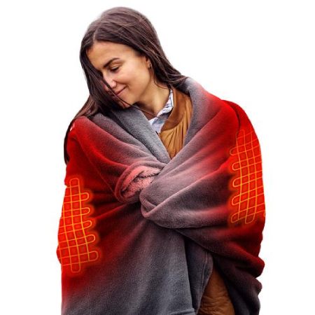 The Warming Store ActionHeat 7V Battery Heated Plush Throw Blanket