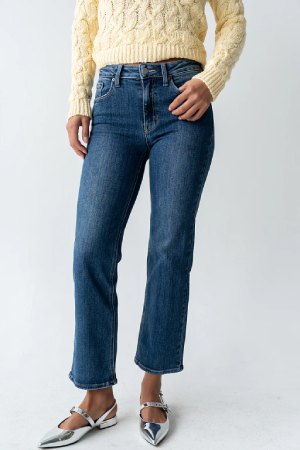 Böhme Amanda Straight Leg Jeans in Dark Wash