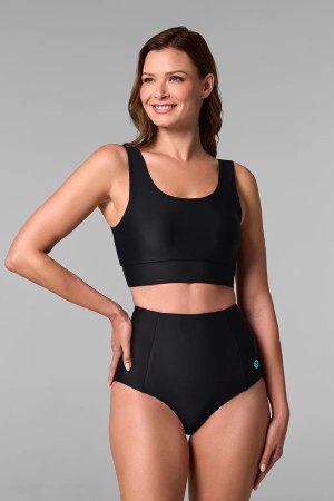 Coolibar Bikini Swim Crop Top | Black