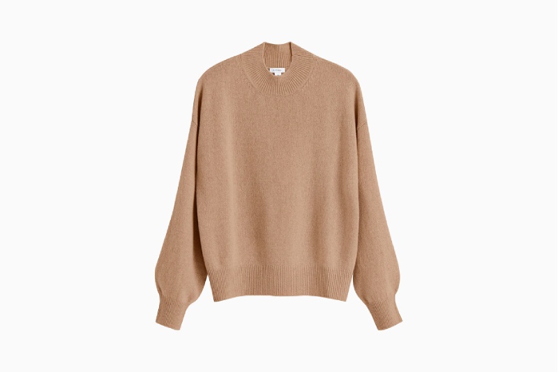 Cuyana Cashmere Mock Neck Sweater