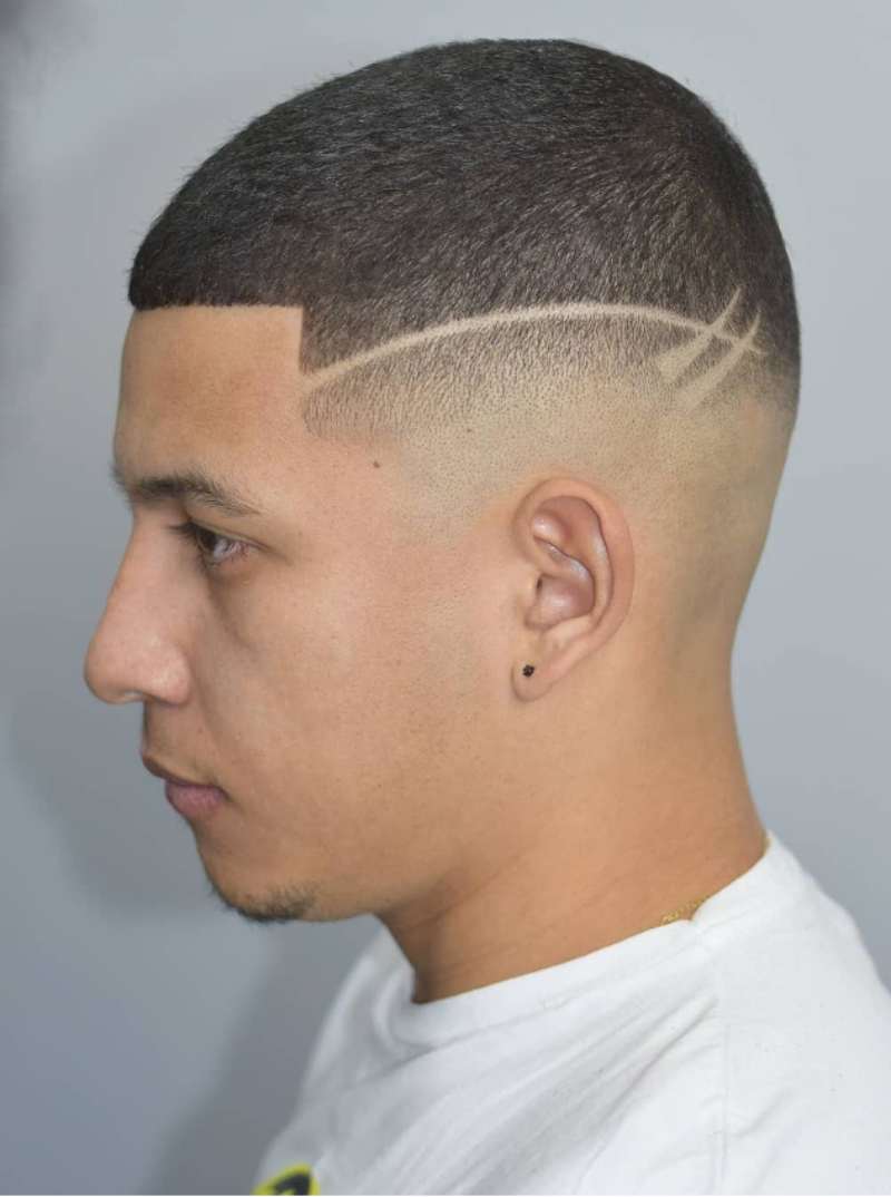 Low Fade Buzz Cut With Line Up