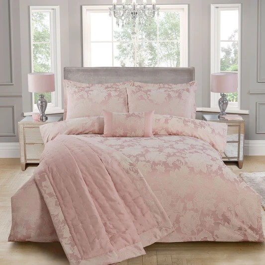 Julian Charles Blush Pink Jacquard Duvet Cover