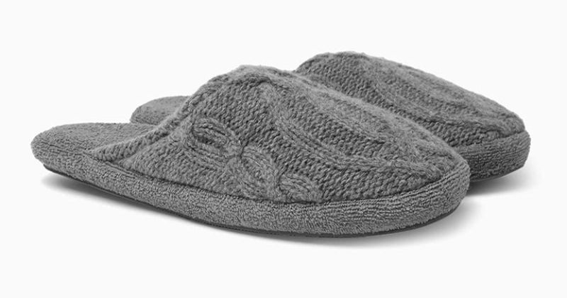 Cable-knit Wool Slippers