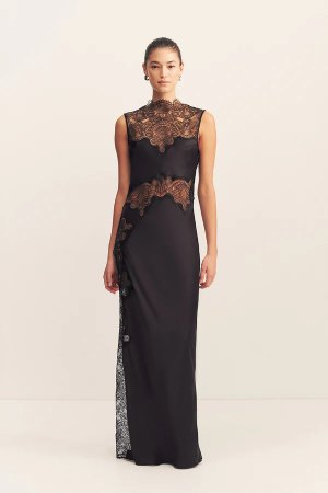 Shonajoy jamila lace high neck maxi dress