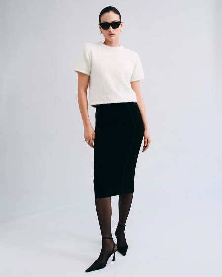 Dodiee JENI sculpt-knit pencil skirt in noir