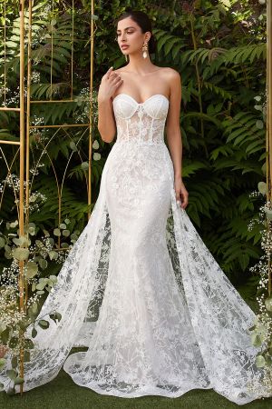 The Dress Outlet LaDivine CB046W Long Formal Strapless Wedding Dress