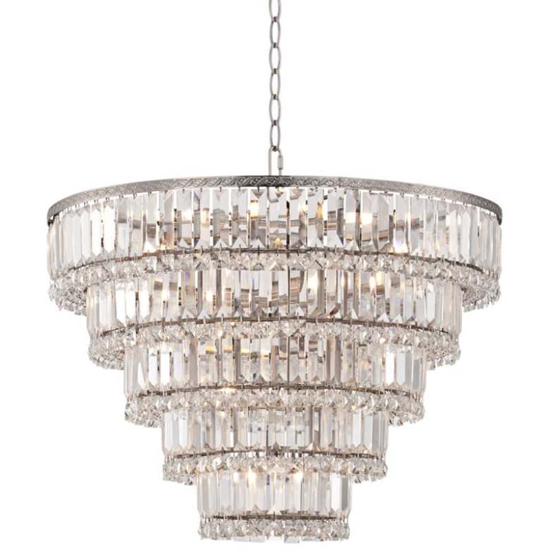 Wide Crystal Chandelier 