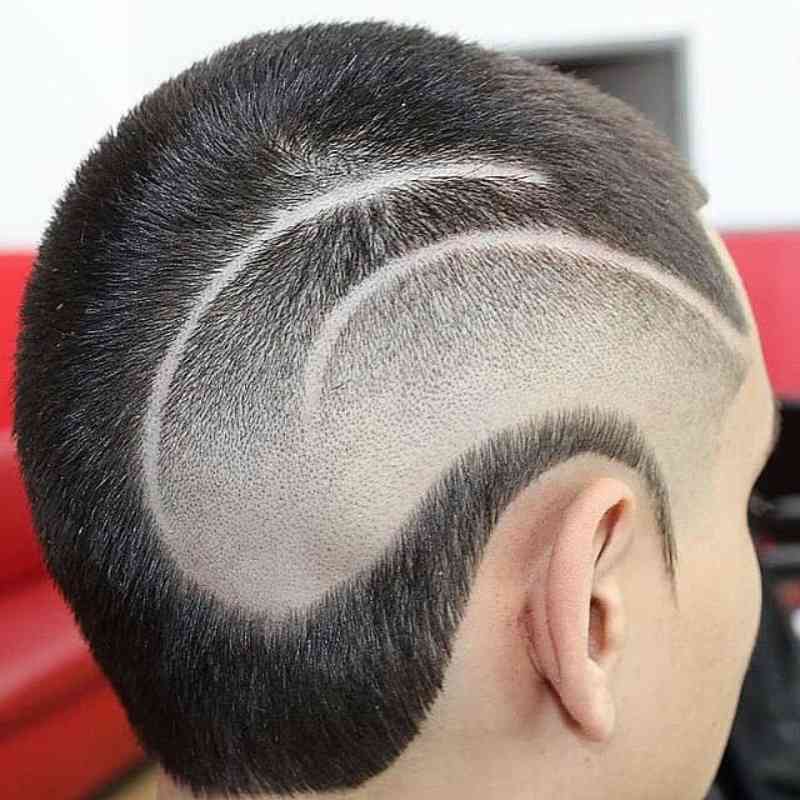 Buzz Cut With Shaved Design