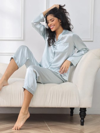 SILKSILKY Pure Silk Button Up Women's Pajamas