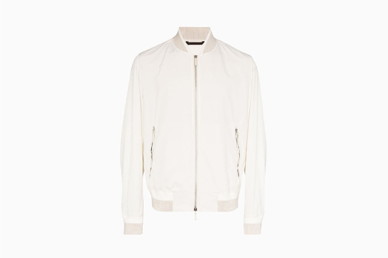 Ermenegildo Zegna White Bomber Jacket