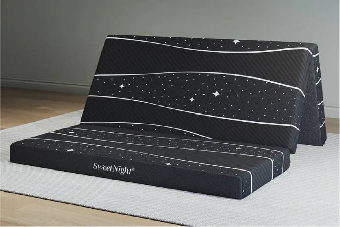 Sweetnight Tri-Fold Comfort Foam Starry Night Mattress Topper